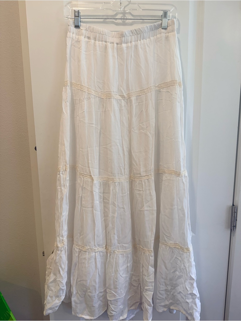Merona White Tiered Maxi Skirt